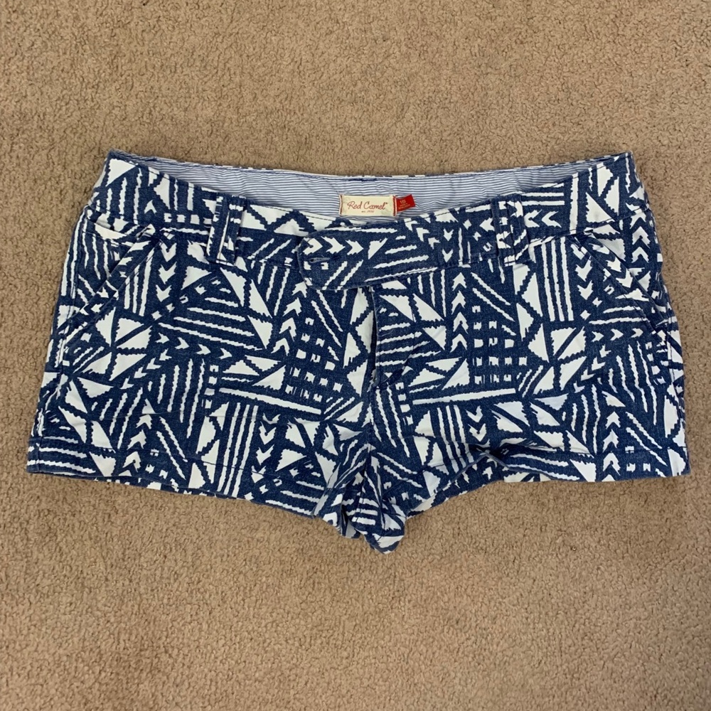 Red Camel Printed Twill Shorts